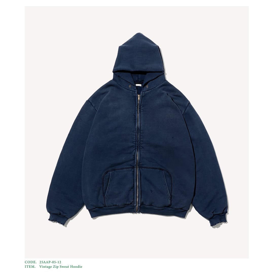 A.PRESSE 25AW Vintage Zip Sweat Hoodie