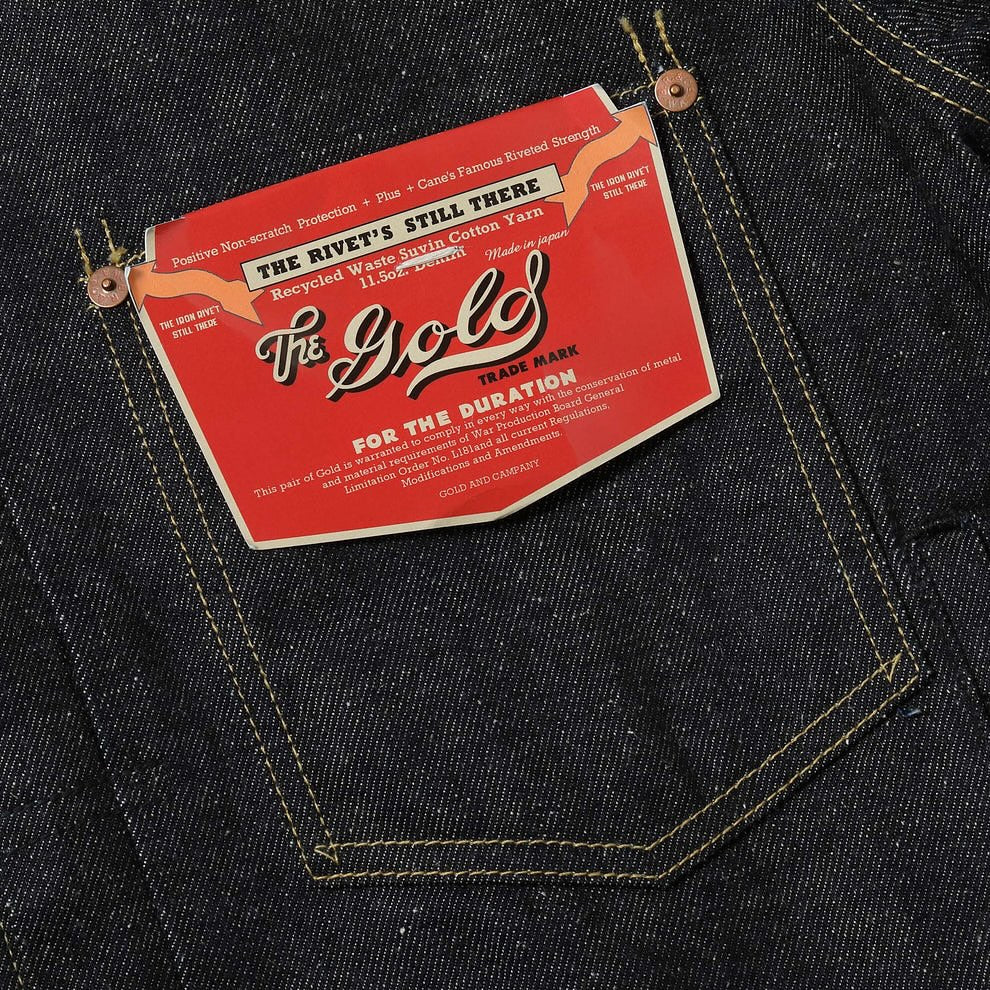 Gold / GL15860 / RECYCLED WASTE SUVIN COTTON YARN 11.5oz. DENIM BLOUSE WWⅡ MODEL