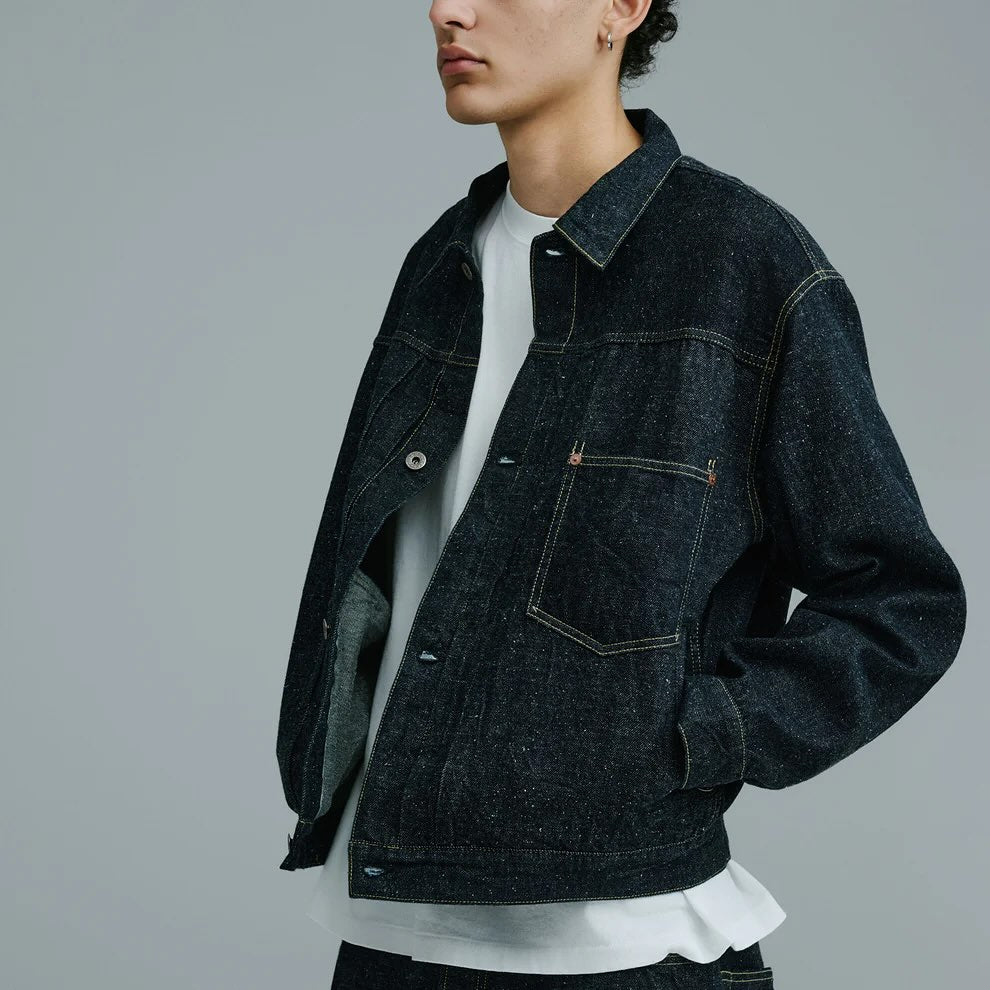 Gold / GL15860 / RECYCLED WASTE SUVIN COTTON YARN 11.5oz. DENIM BLOUSE WWⅡ MODEL