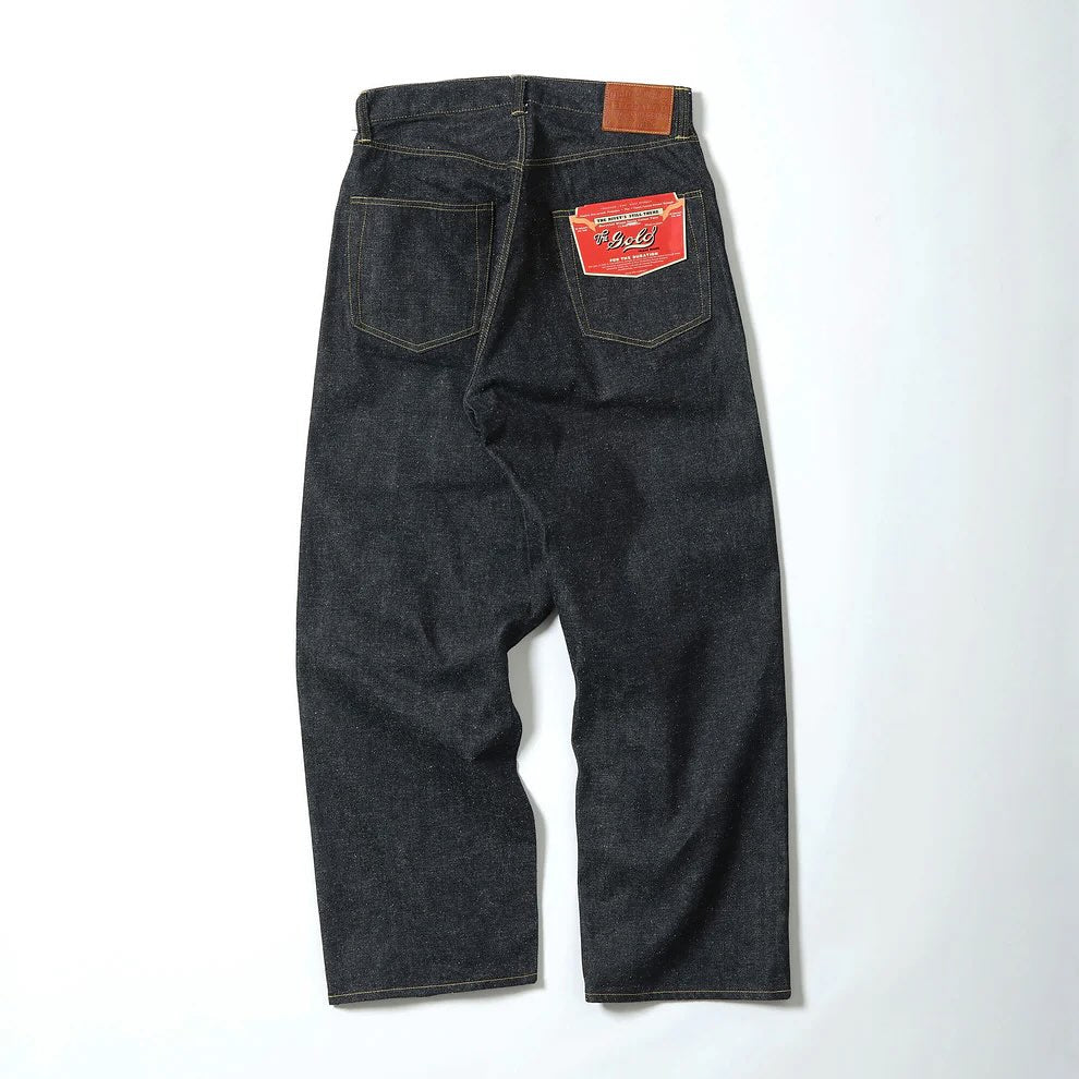 Gold / GL42620N / RECYCLED WASTE SUVIN COTTON YARN 11.5oz. DENIM 5POCKET WIDE PANTS WWⅡ MODEL