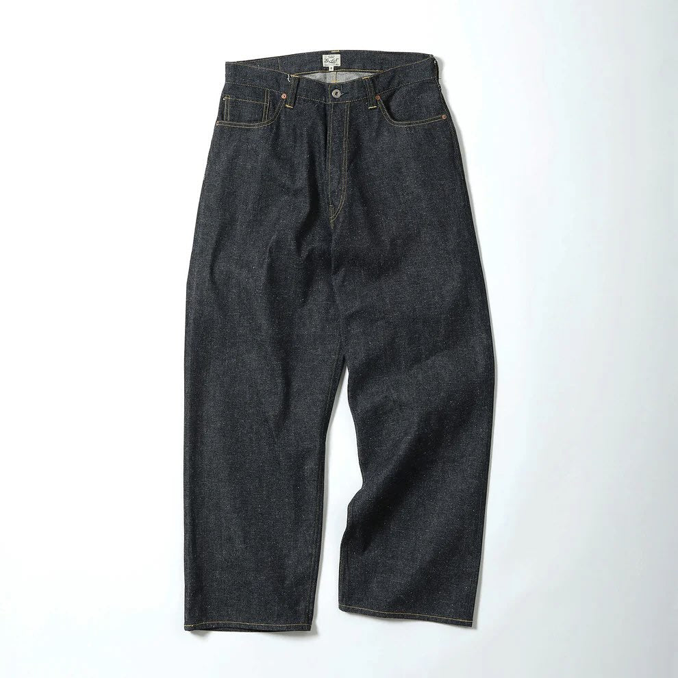 Gold / GL42620N / RECYCLED WASTE SUVIN COTTON YARN 11.5oz. DENIM 5POCKET WIDE PANTS WWⅡ MODEL