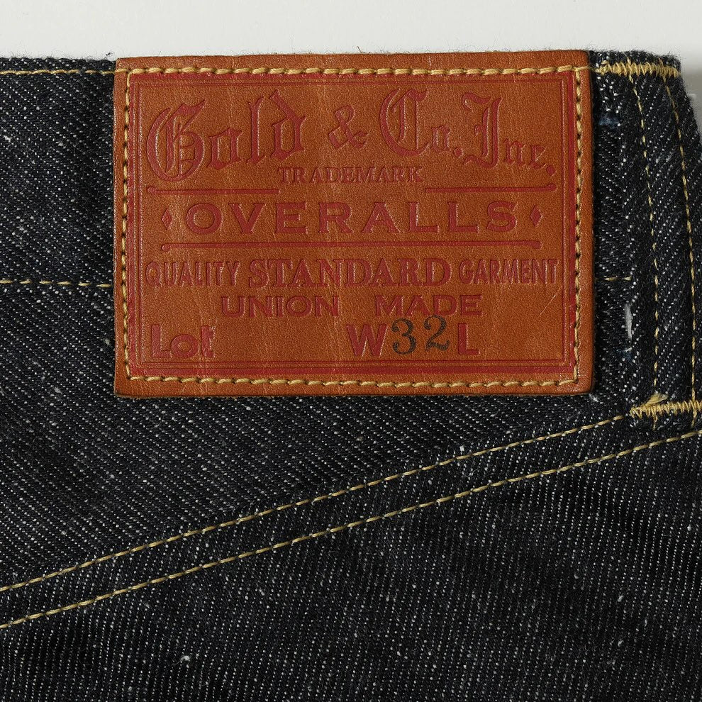 Gold / GL42620N / RECYCLED WASTE SUVIN COTTON YARN 11.5oz. DENIM 5POCKET WIDE PANTS WWⅡ MODEL