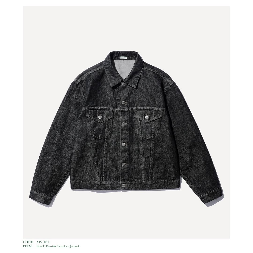 A.PRESSE 25SS Black Denim Trucker Jacket