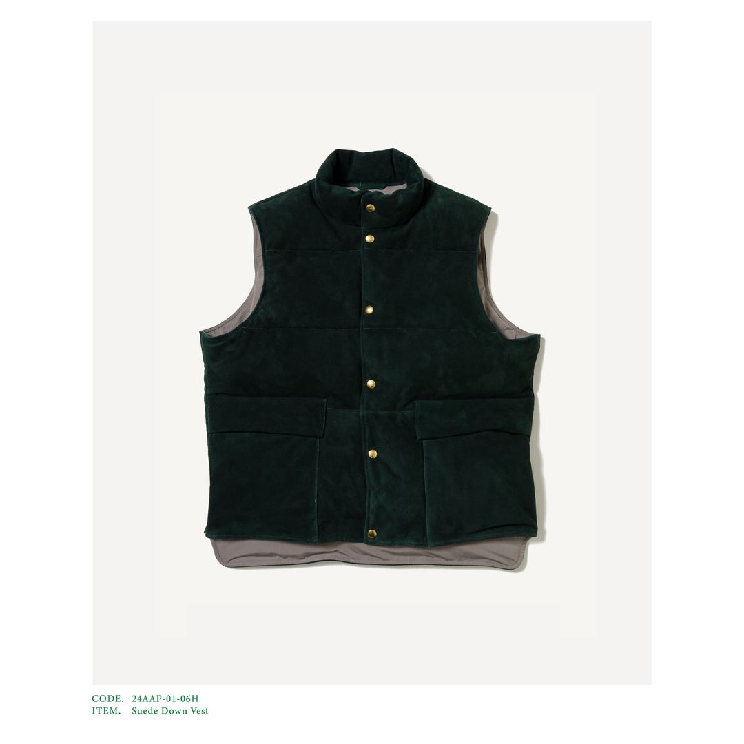 A.PRESSE 24AW Suede Down Vest