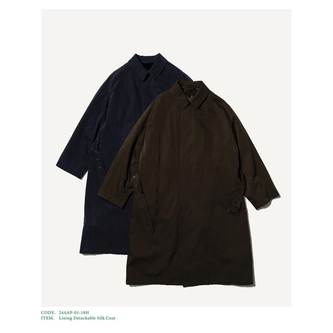 A.PRESSE 24AW Lining Detachable Silk Coat