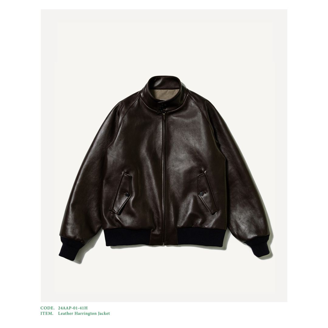 A.PRESSE 24AW Leather Harrington Jacket