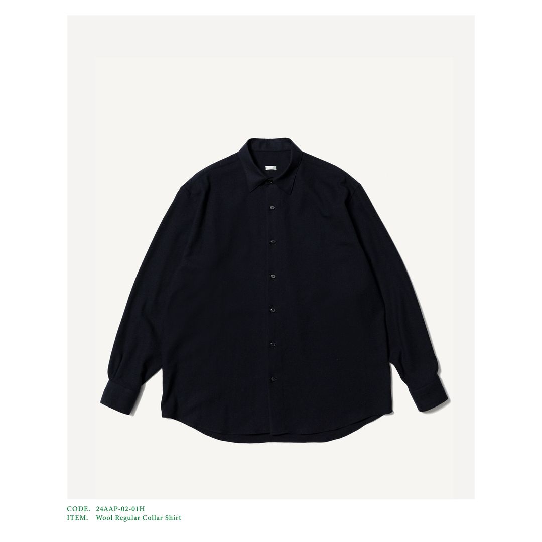 A.PRESSE 24AW Wool Regular Collar Shirt