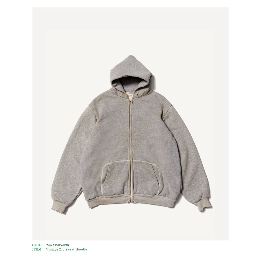 A.PRESSE 24AW Vintage Zip Sweat Hoodie