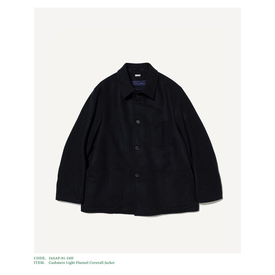 A.PRESSE 24AW Cashmere Light Flannel Coverall Jacket