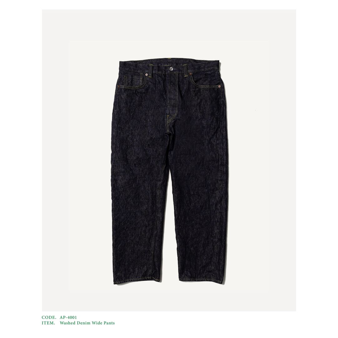 A.PRESSE 24AW Washed Denim Wide Pants