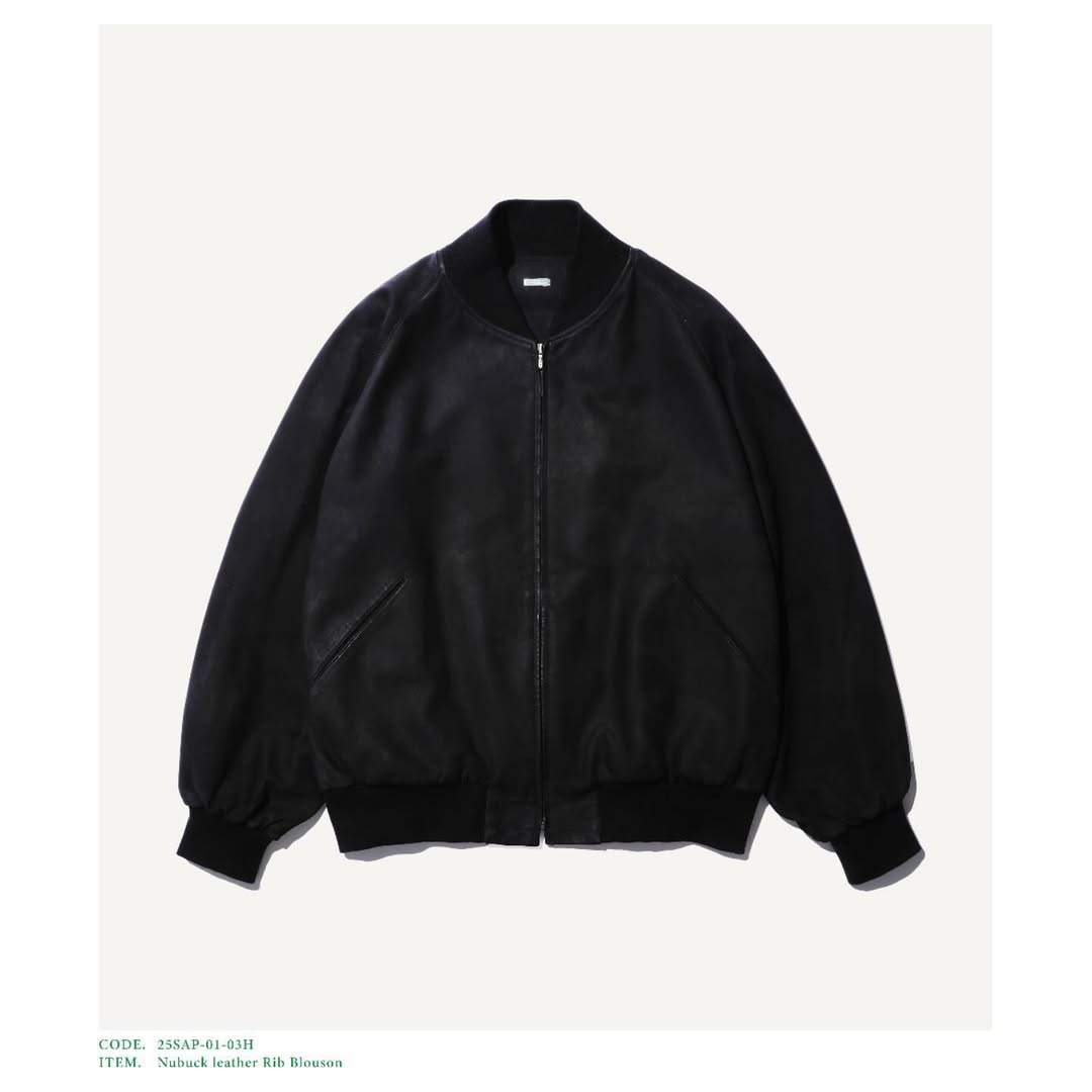 A.PRESSE 25SS Nubuck leather Rib Blouson