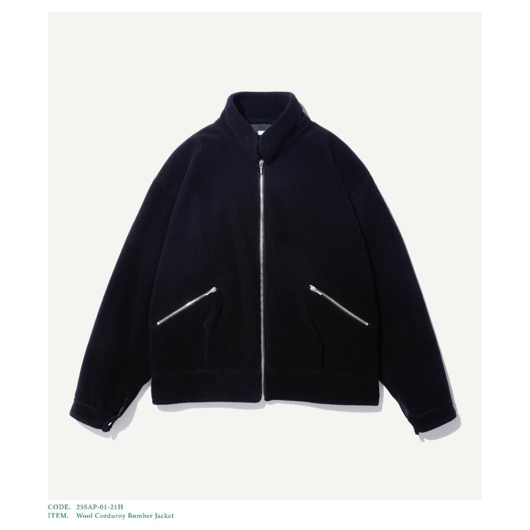 A.PRESSE 25SS Wool Corduroy Bomber Jacket