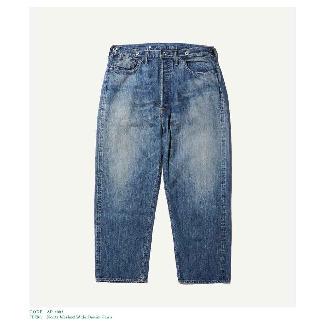 A.PRESSE 25SS No.22 Washed Wide Denim Pants