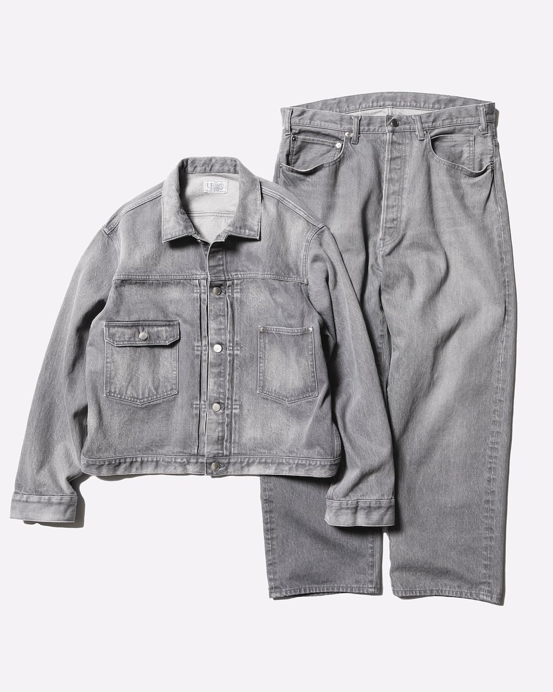 Unlikely 25AW Unlikely Time Travel Trucker Jacket Gray Denim