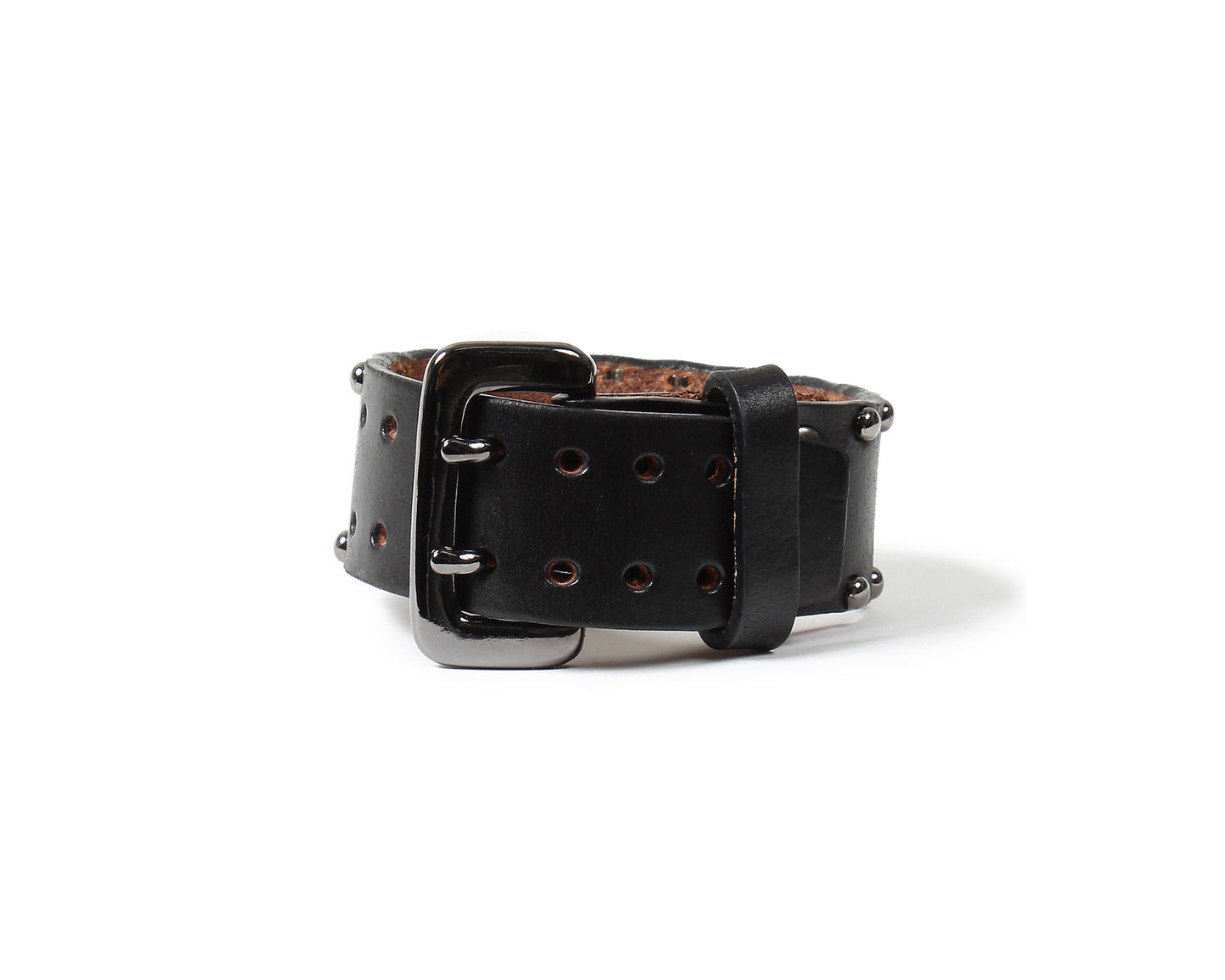 WACKO MARIA x WOLF’S HEAD / STUDS LEATHER WRIST BAND