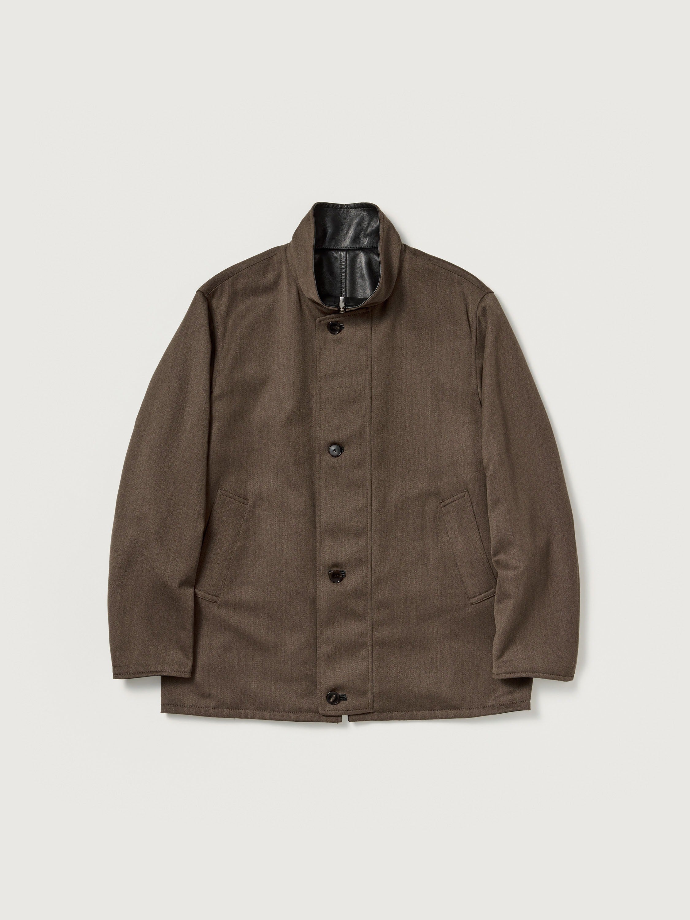 AURALEE 26AW REVERSIBLE WOOL TWISTED TWILL / SHEEP LEATHER HALF