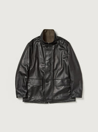 AURALEE 26AW REVERSIBLE WOOL TWISTED TWILL / SHEEP LEATHER HALF COAT
