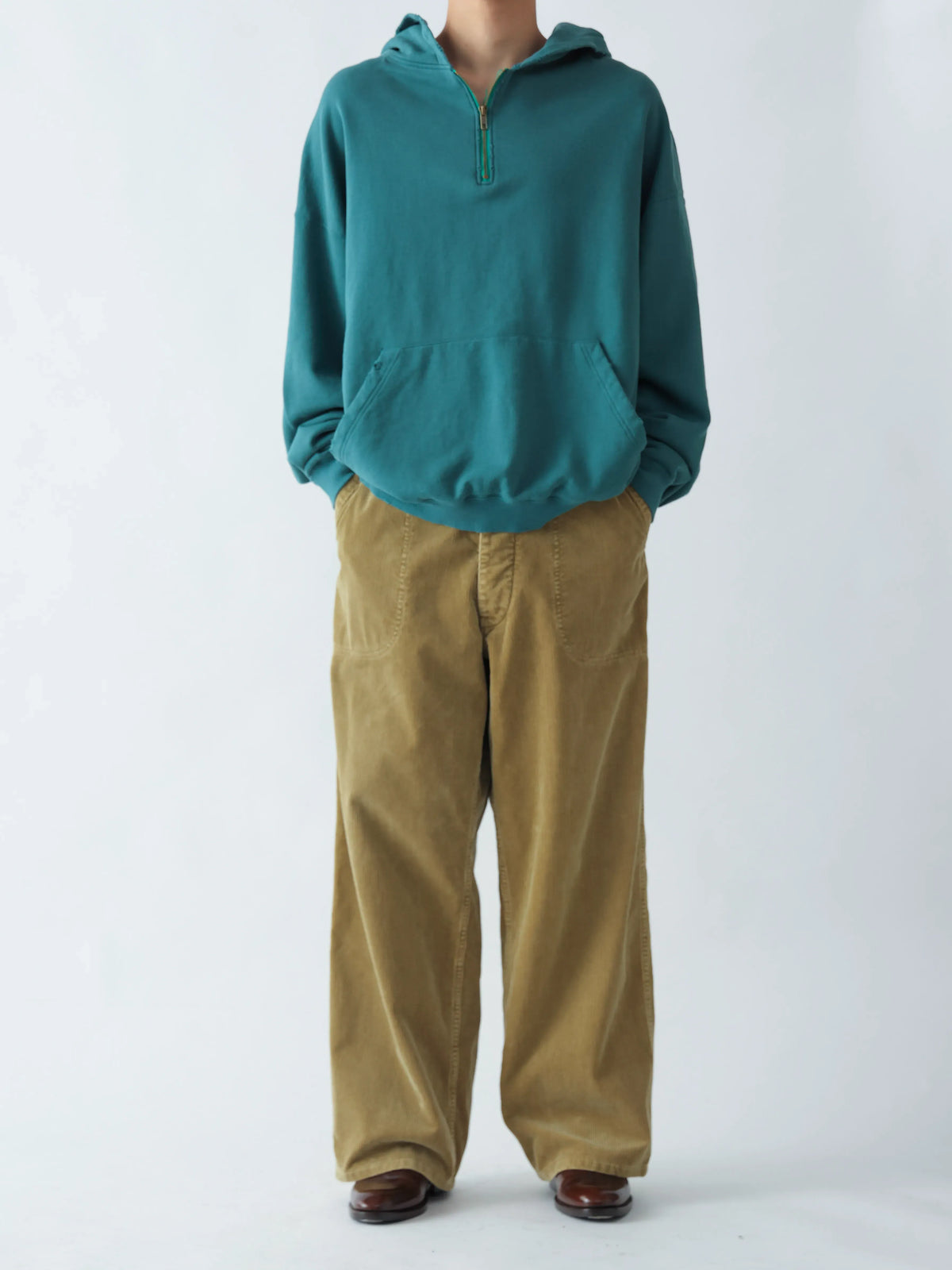 New Manual 26AW VINTAGE WASHED HALF ZIP HOODIE
