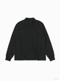 BATONER 26AW  WOOL POLO LONG SLEEVE T-SHIRT