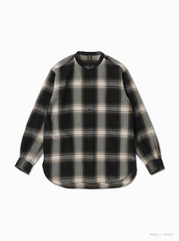 BATONER 26AW  OMBRE CHECK BAND COLLAR SHIRT