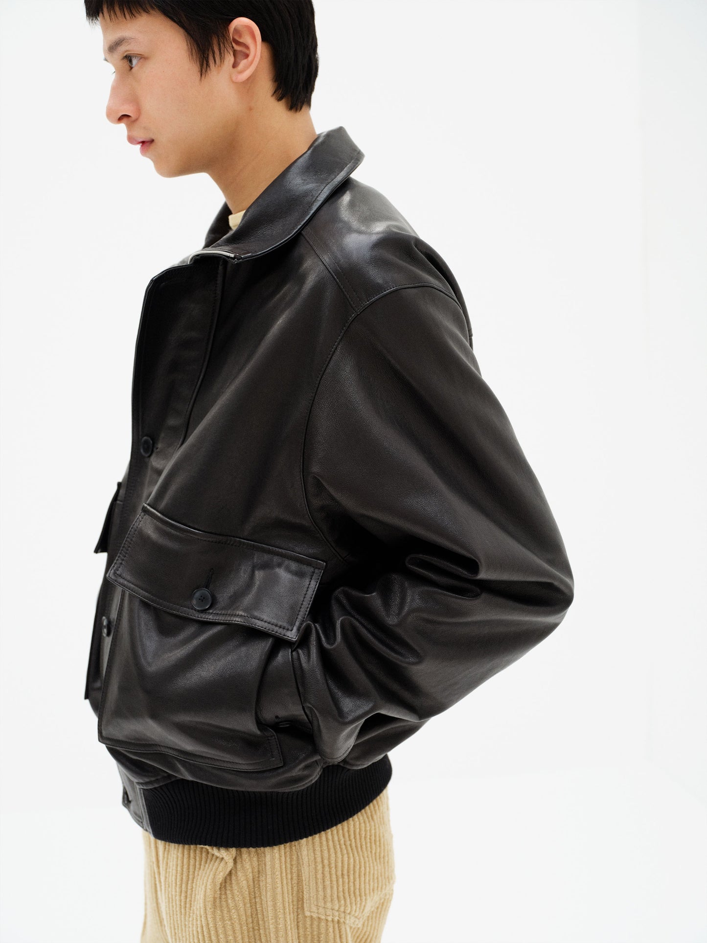 AURALEE 26AW TEXTURED LAMB LEATHER BLOUSON