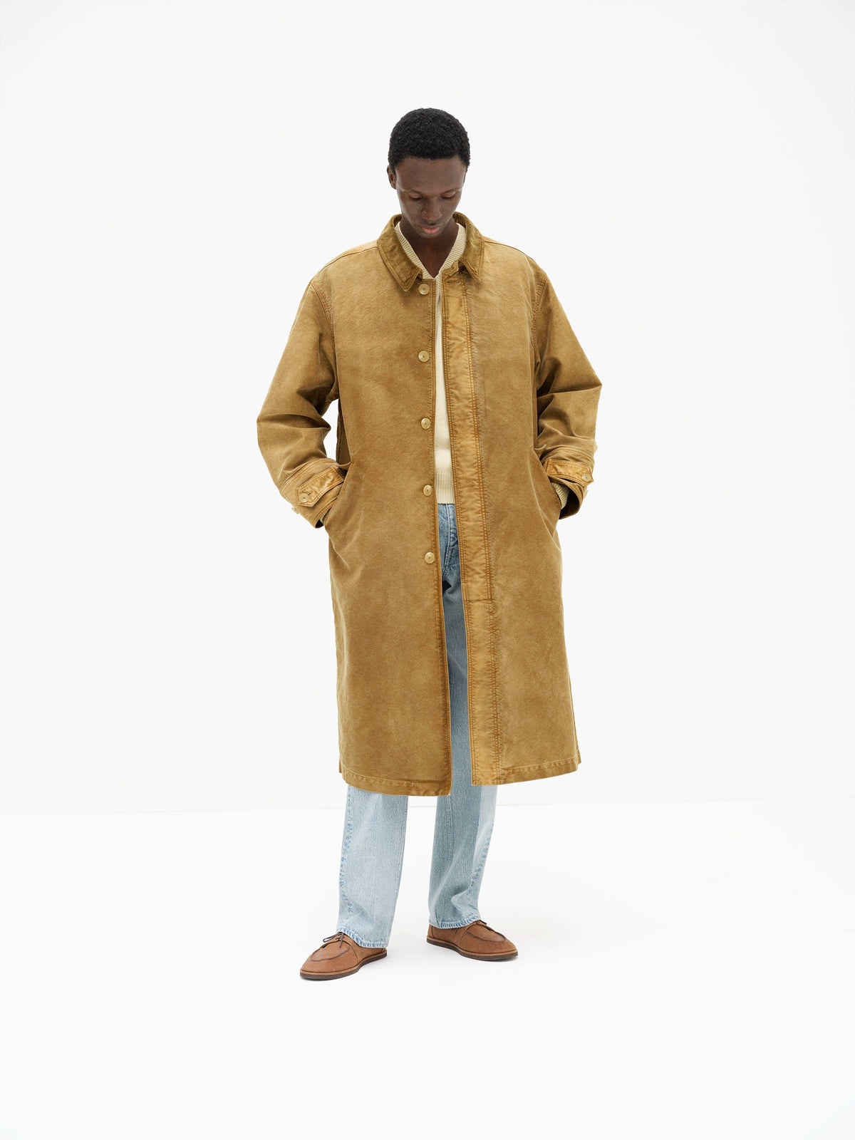AURALEE 26AW GARMENT-DYED ORGANIC COTTON HEAVY MOLESKIN COAT