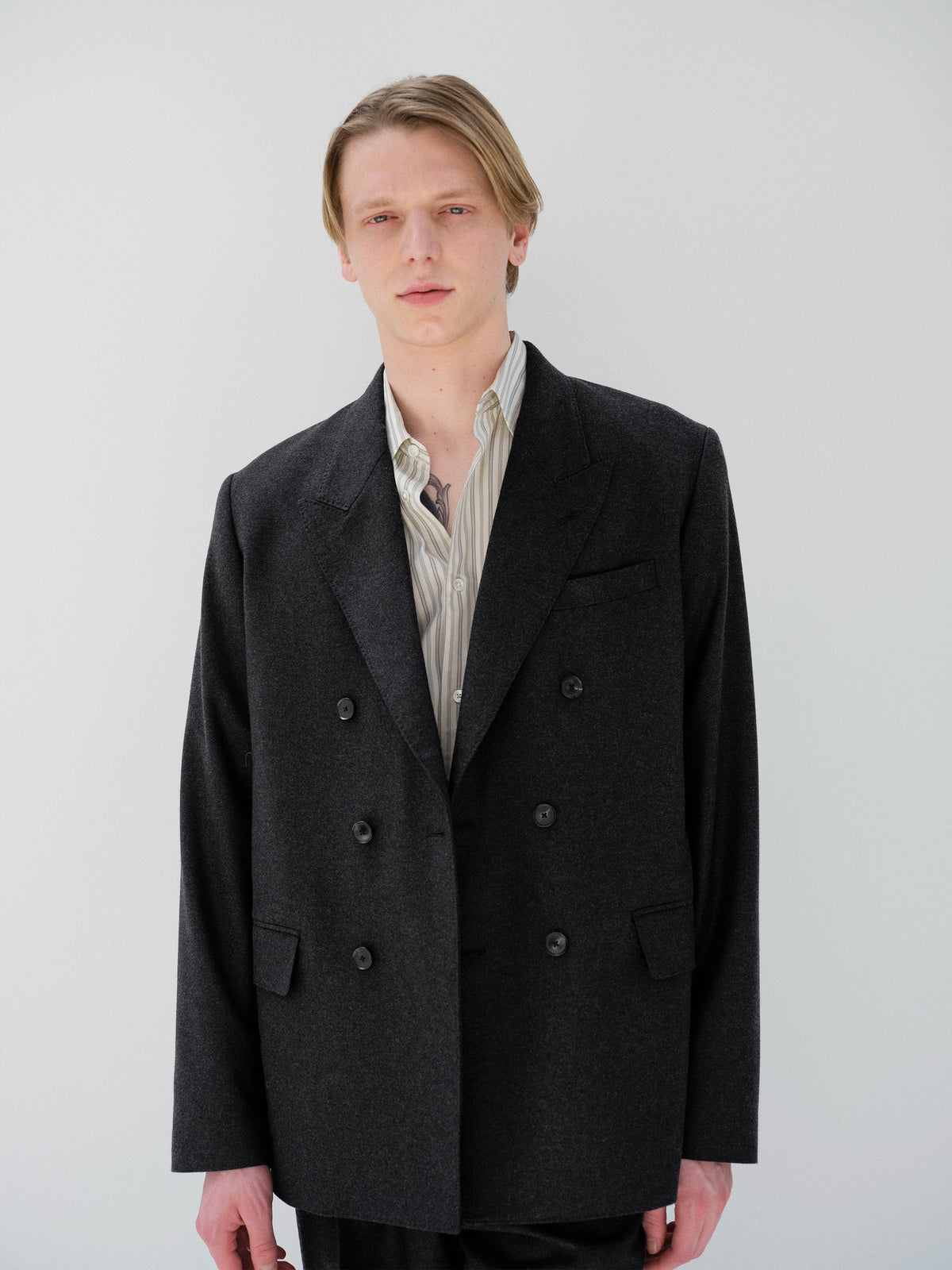 AURALEE 26AW WOOL FULLING FLANNEL DOUBLE-BREASTED JACKET