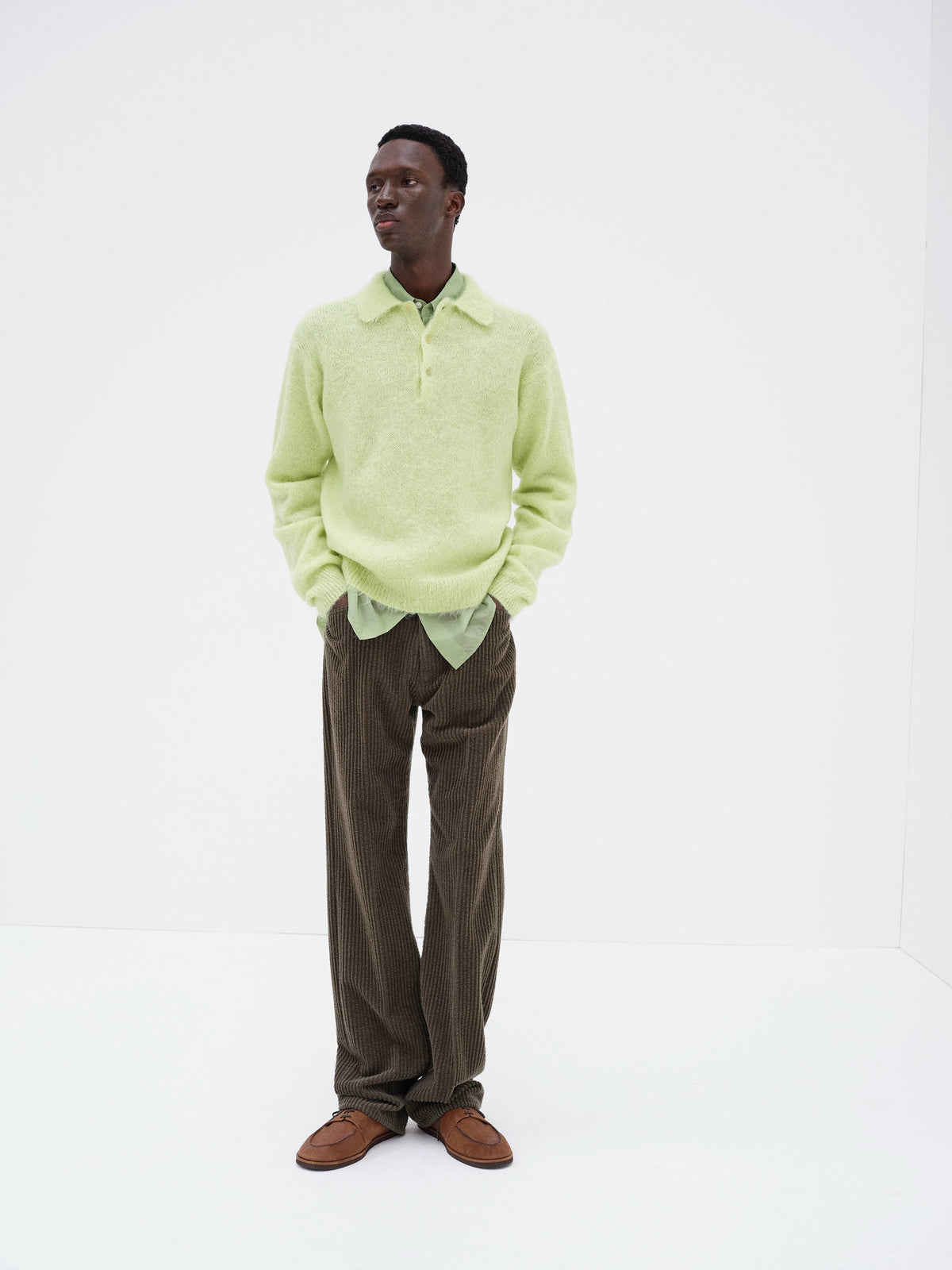 AURALEE 26AW BRUSHED SUPER KID MOHAIR KNIT POLO