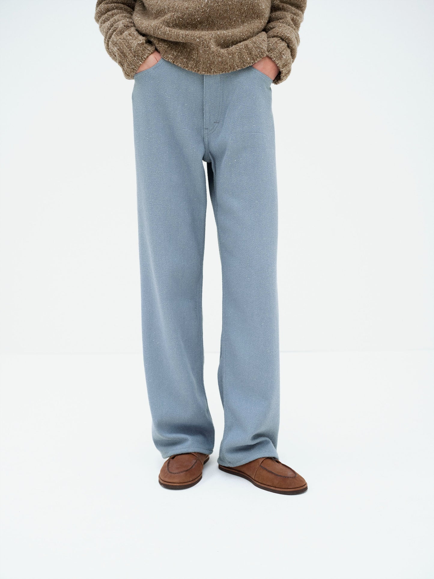 AURALEE 26AW SILK NEP DENIM 5P WIDE PANTS