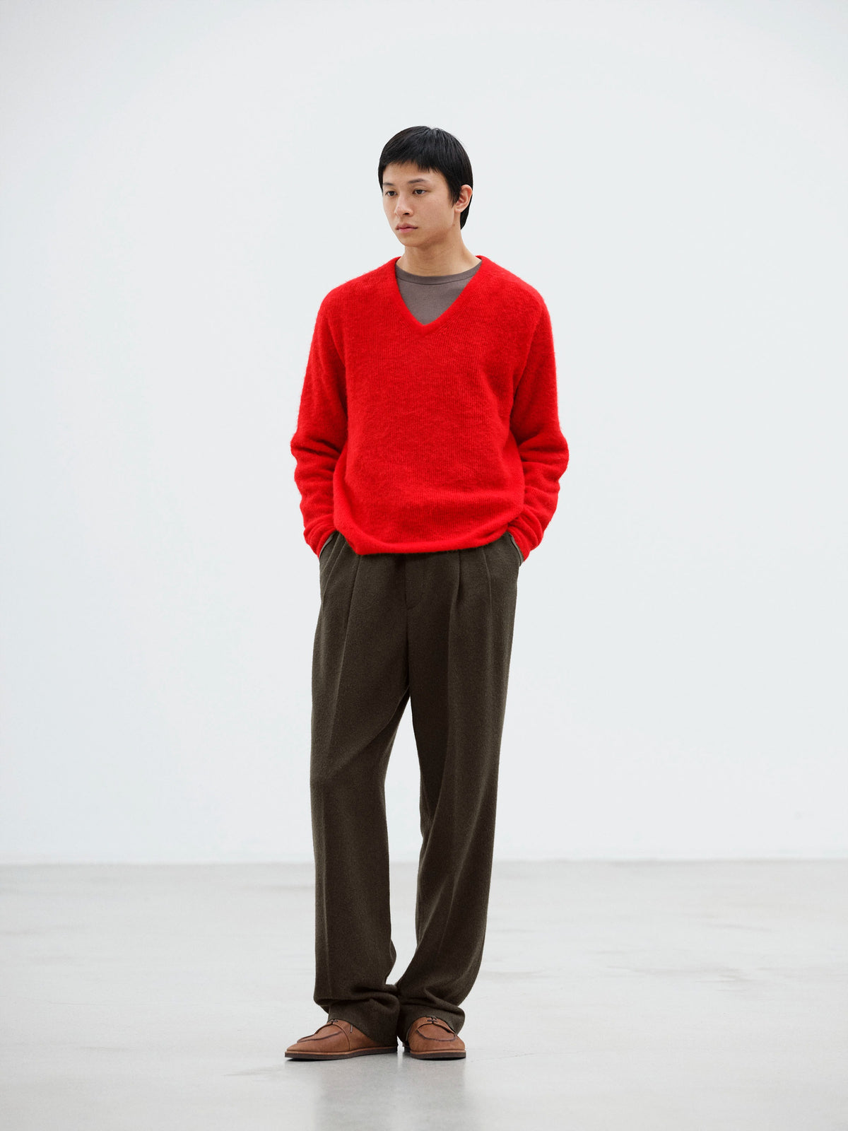 AURALEE 26AW BABY CAMEL FLANNEL TWO-TUCK SLACKS