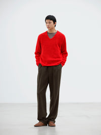 AURALEE 26AW BABY CAMEL FLANNEL TWO-TUCK SLACKS