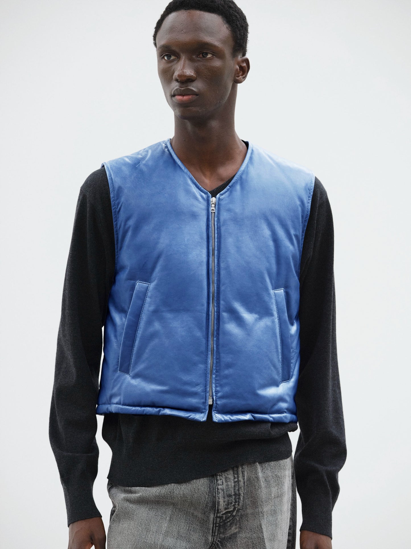 AURALEE 26AW FINE CALF LEATHER DOWN VEST
