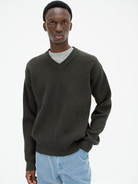 AURALEE 26AW SUPER FINE WOOL RIB KNIT V-NECK P/O