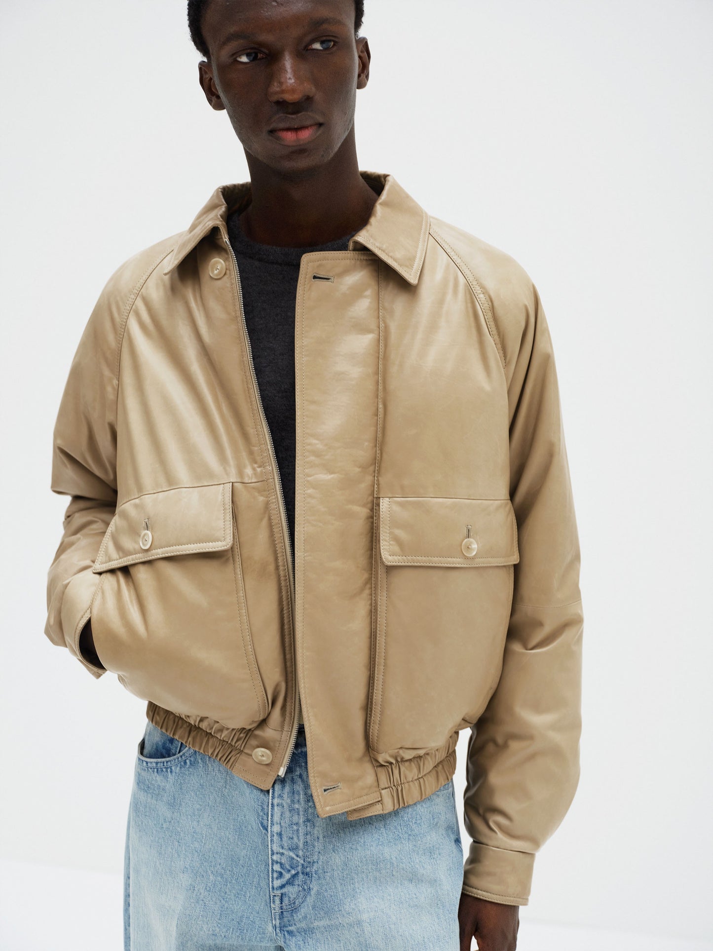 AURALEE 26AW FINE CALF LEATHER DOWN BLOUSON