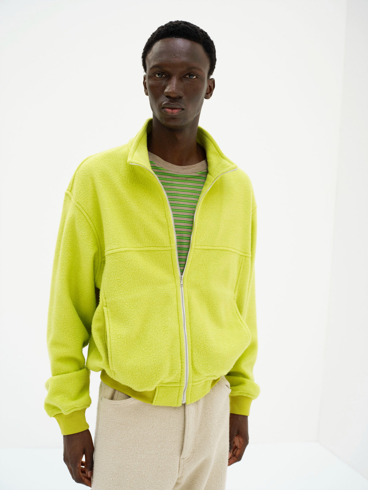 AURALEE 26AW PURE SILK COMFORT FLEECE ZIP BLOUSON