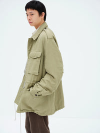 AURALEE 26AW BRUSHED SILK LINEN SATIN PADDED MILITARY BLOUSON