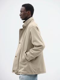 AURALEE 26AW REVERSIBLE WOOL TWISTED TWILL / SHEEP LEATHER HALF COAT
