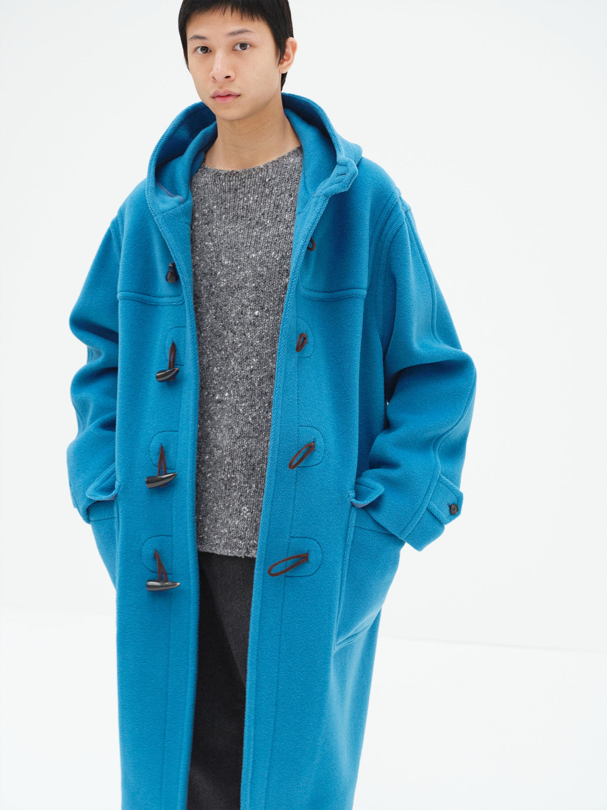 AURALEE 26AW WOOL HERRINGBONE DUFFLE COAT