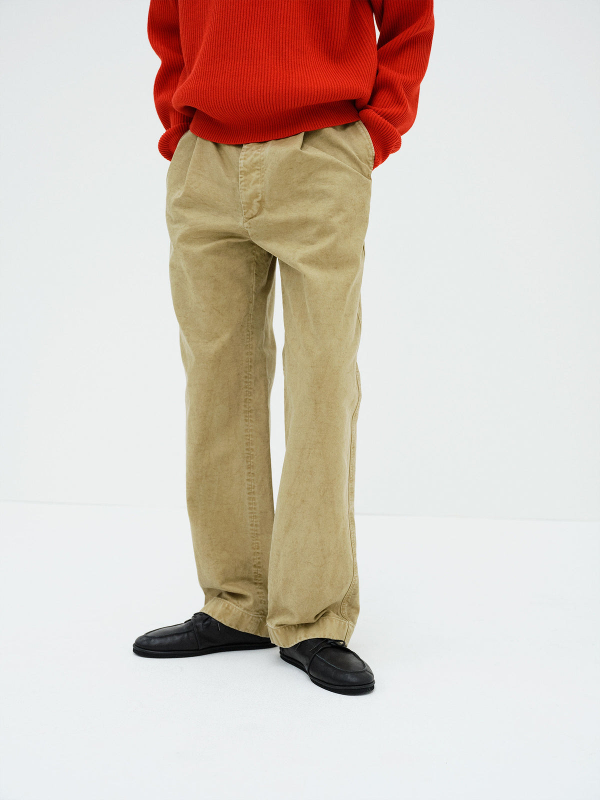 AURALEE 26AW GARMENT-DYED FINX CHINO ONE-TUCK WIDE PANTS