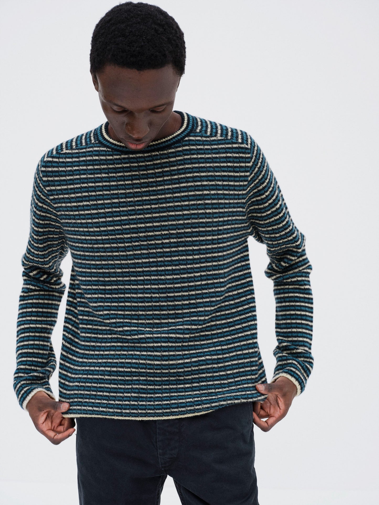 AURALEE 26AW SHETLAND WOOL CASHMERE RIB KNIT P/O