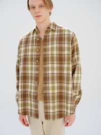 AURALEE 26AW CASHMERE SILK CHECKED FLANNEL BIG SHIRT
