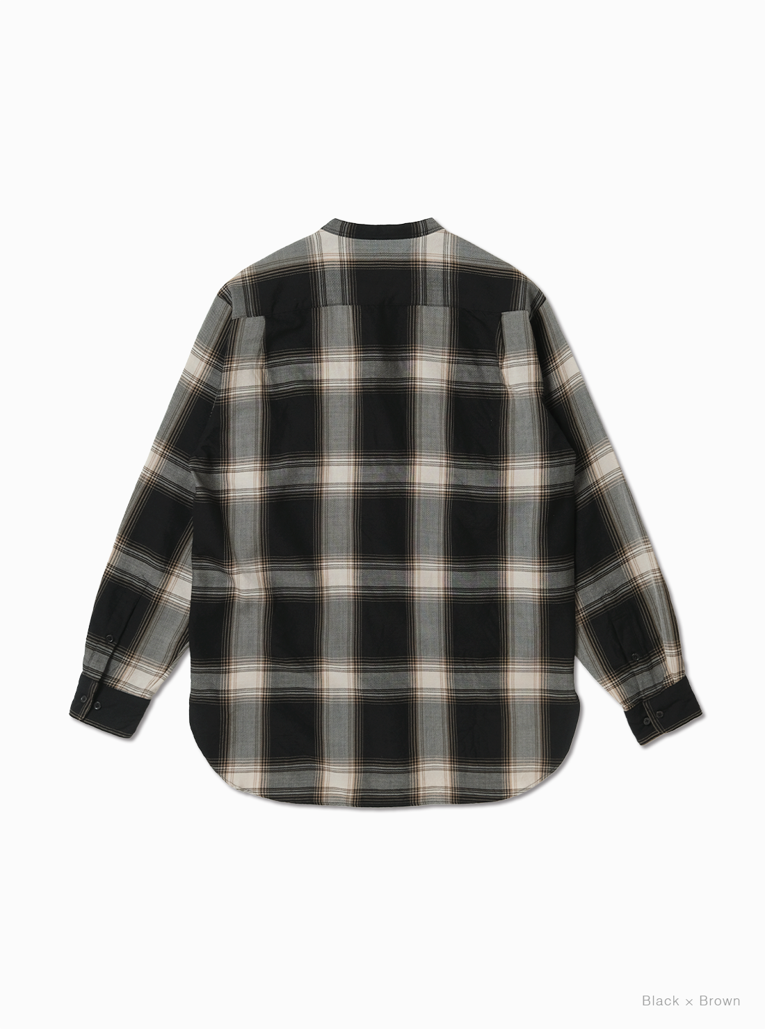 BATONER 26AW  OMBRE CHECK BAND COLLAR SHIRT