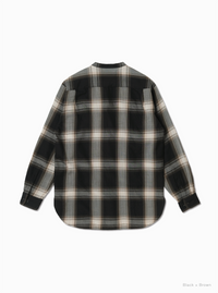 BATONER 26AW  OMBRE CHECK BAND COLLAR SHIRT