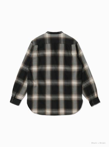 BATONER 26AW  OMBRE CHECK BAND COLLAR SHIRT