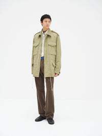 AURALEE 26AW BRUSHED SILK LINEN SATIN PADDED MILITARY BLOUSON
