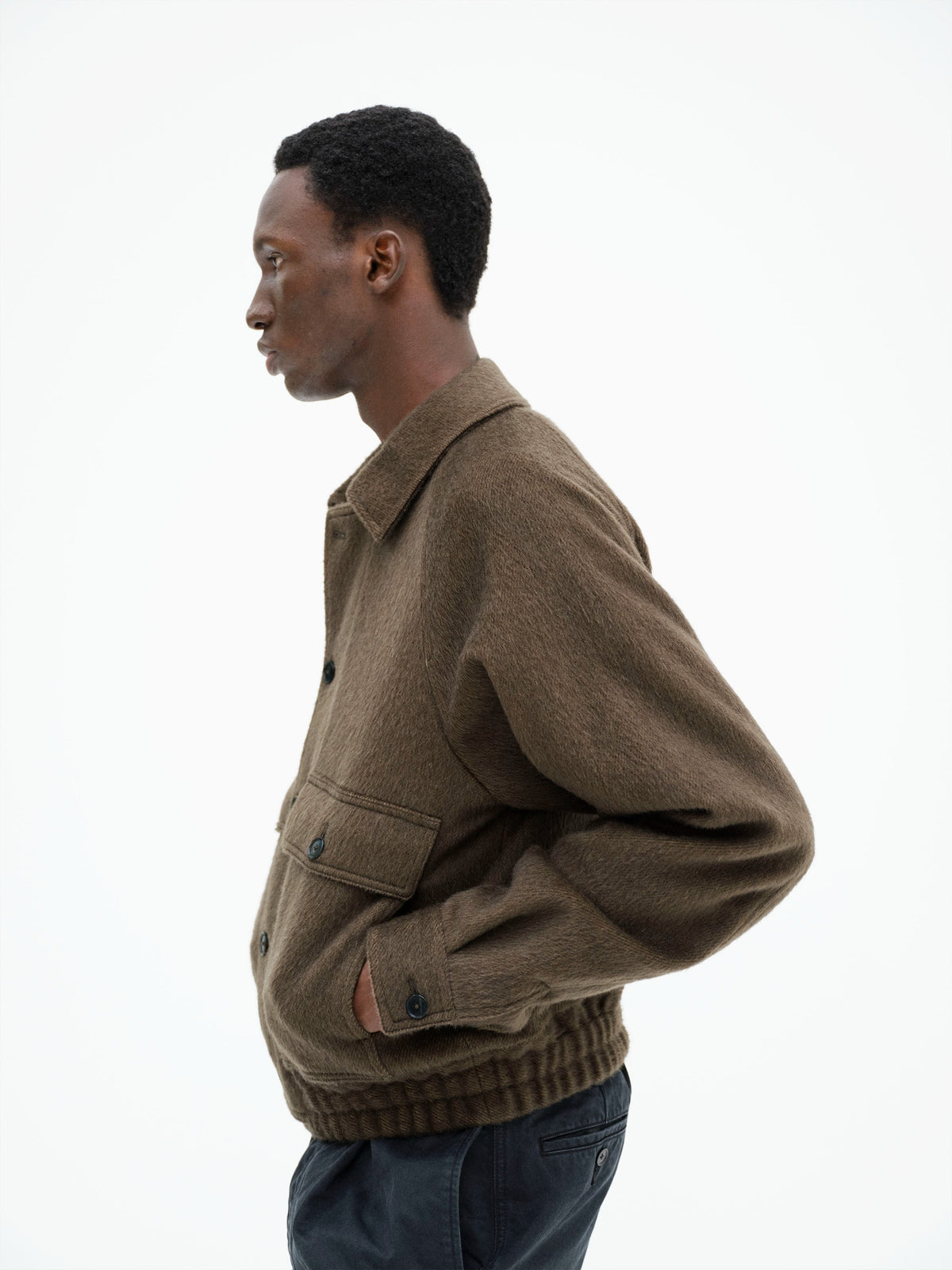 AURALEE 26AW HAIRY WOOL MOHAIR CHAMBRAY BLOUSON