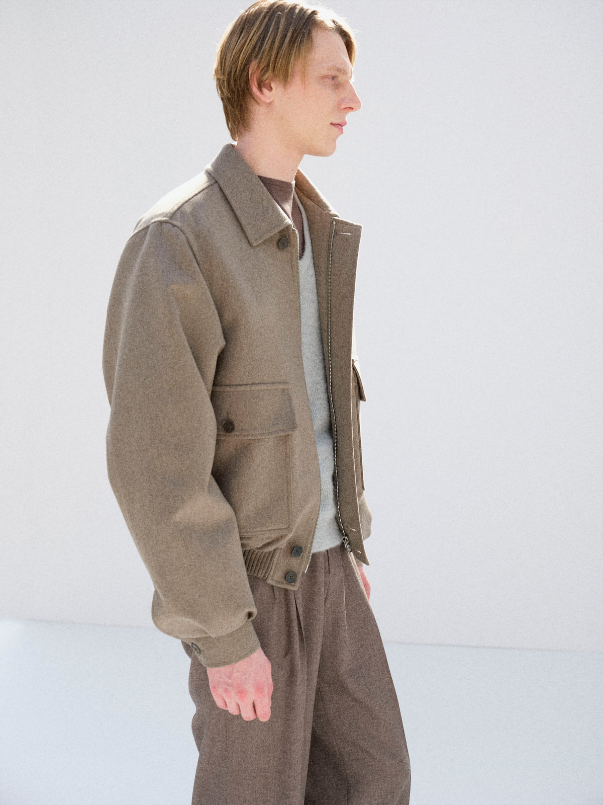 AURALEE 26AW CASHMERE MOLESKIN ZIP BLOUSON