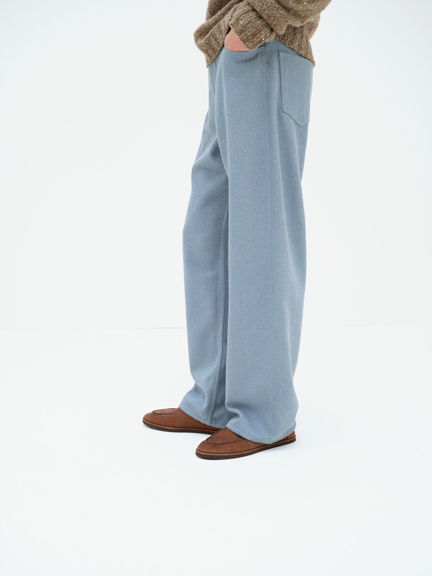 AURALEE 26AW SILK NEP DENIM 5P WIDE PANTS
