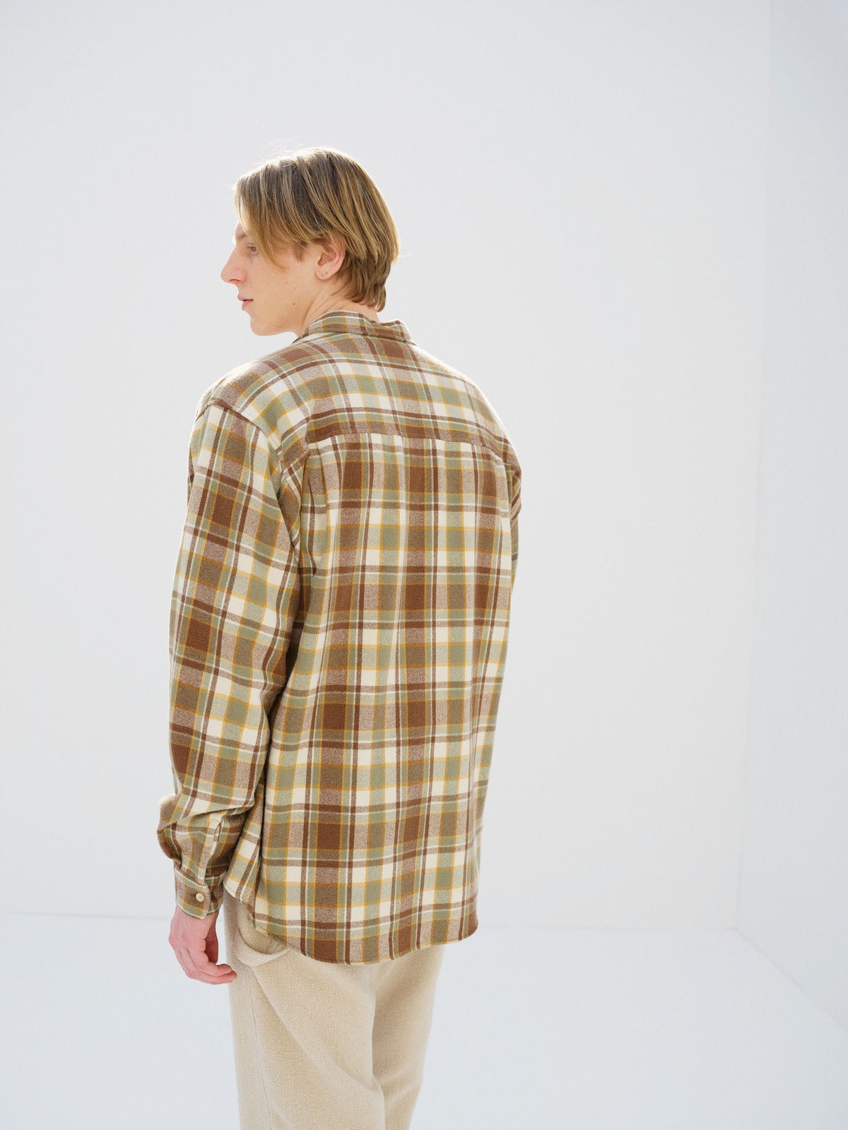 AURALEE 26AW CASHMERE SILK CHECKED FLANNEL BIG SHIRT