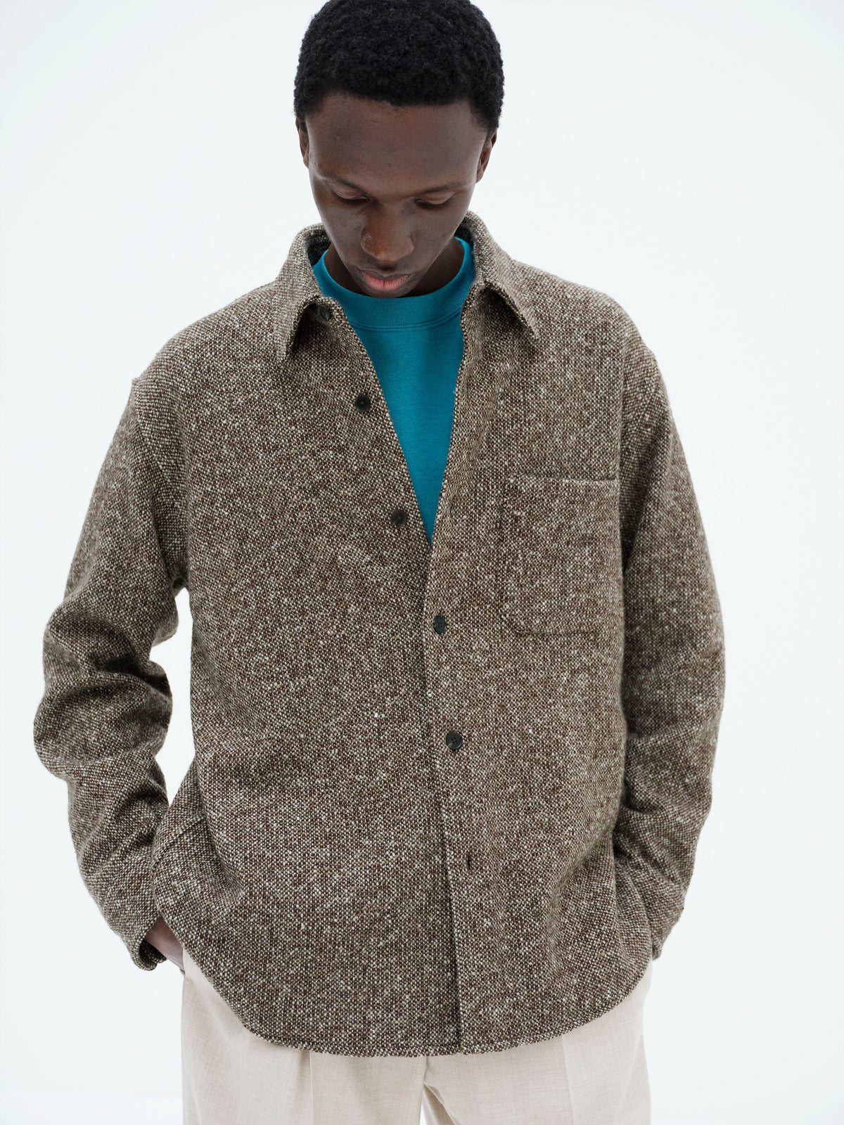 AURALEE 26AW HOMESPUN TWEED SHIRT BLOUSON